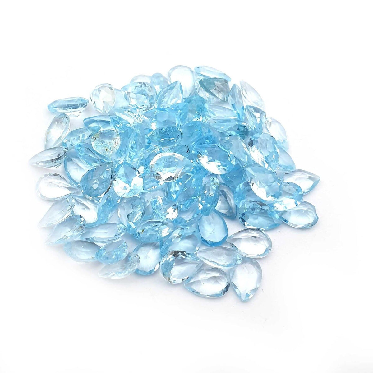 CausYou loose natural stone Natural Sky Blue Topaz Pear Gemstone for Birthstone Jewelry Making