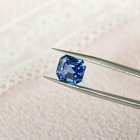 CausYou Loose Stone Lab Grown Asscher Cut AAA Flawless Sapphire Loose Stone for Jewelry Making