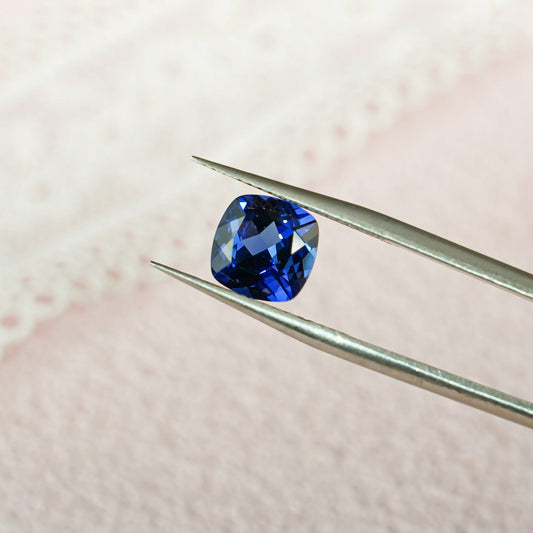 CausYou Loose Stone Lab Grown Cushion Cut Sapphire Loose Stone for Jewelry Making