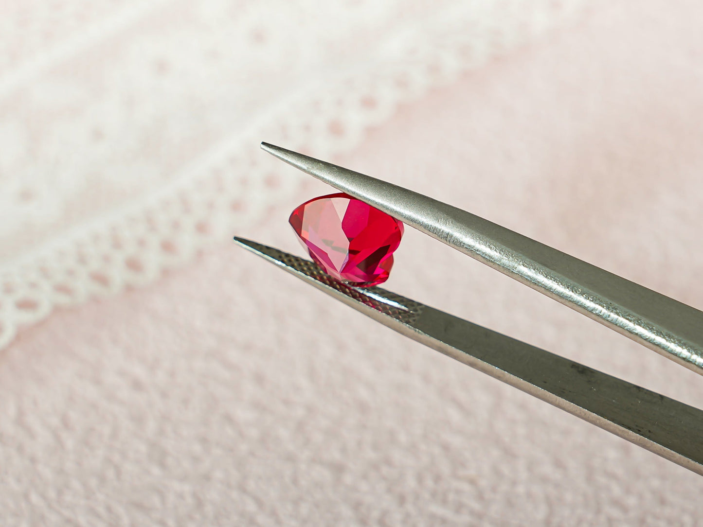 CausYou Loose Stone Lab Grown Heart Cut Ruby Loose Stone for Jewelry Making