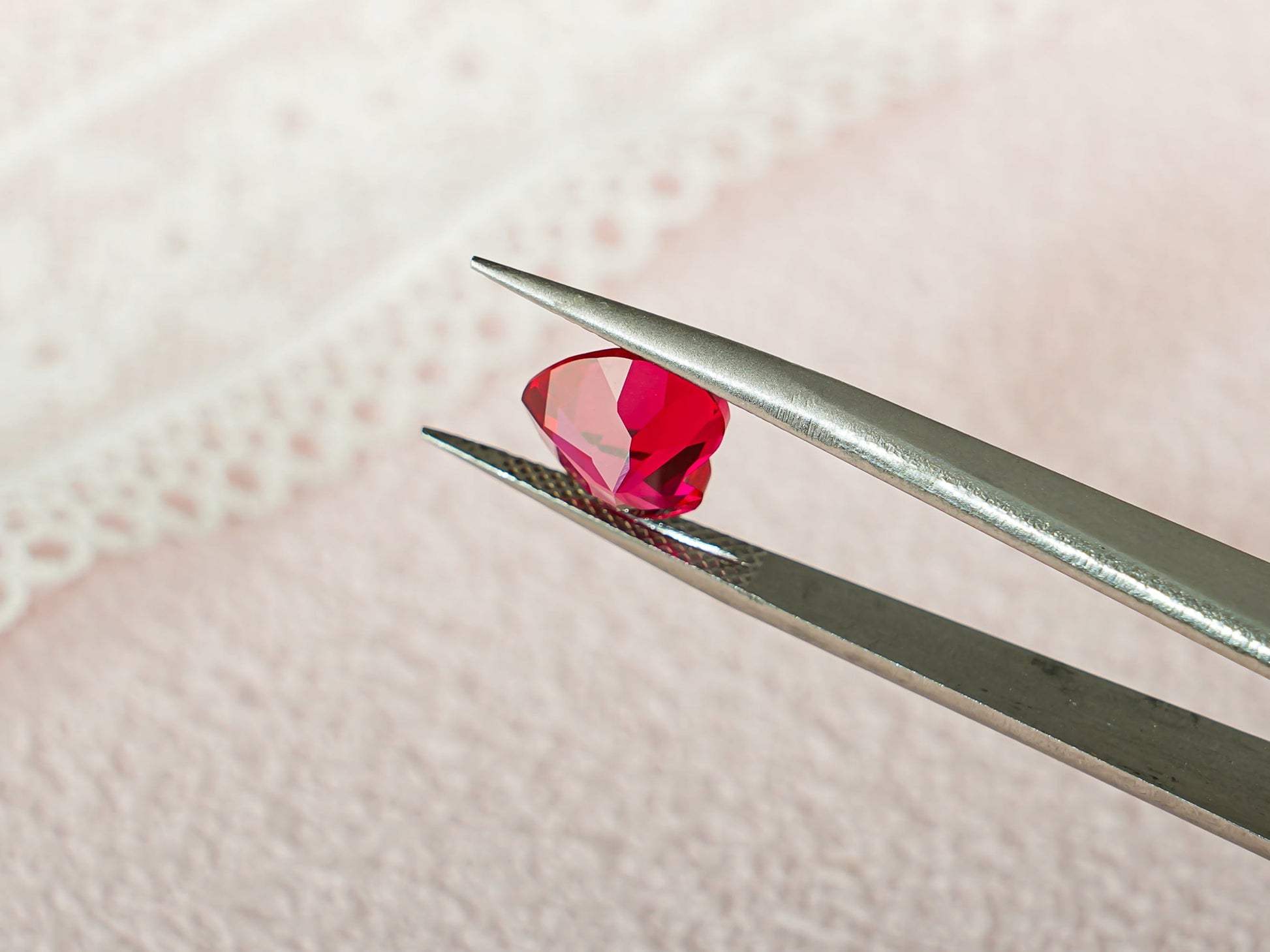 CausYou Loose Stone Lab Grown Heart Cut Ruby Loose Stone for Jewelry Making