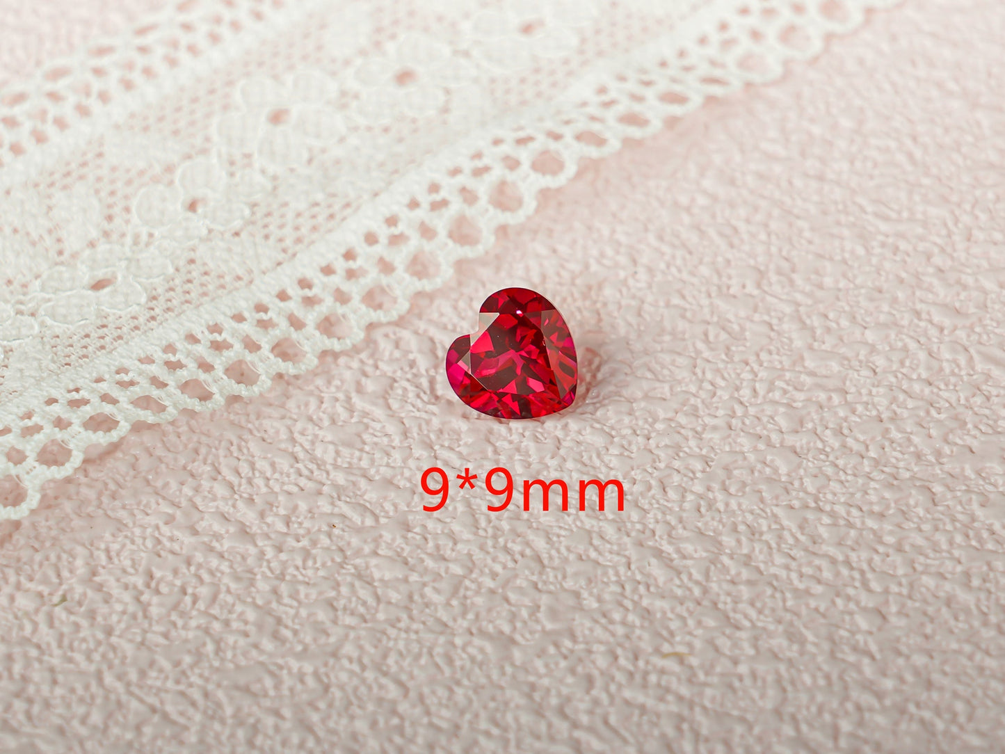 CausYou Loose Stone Lab Grown Heart Cut Ruby Loose Stone for Jewelry Making