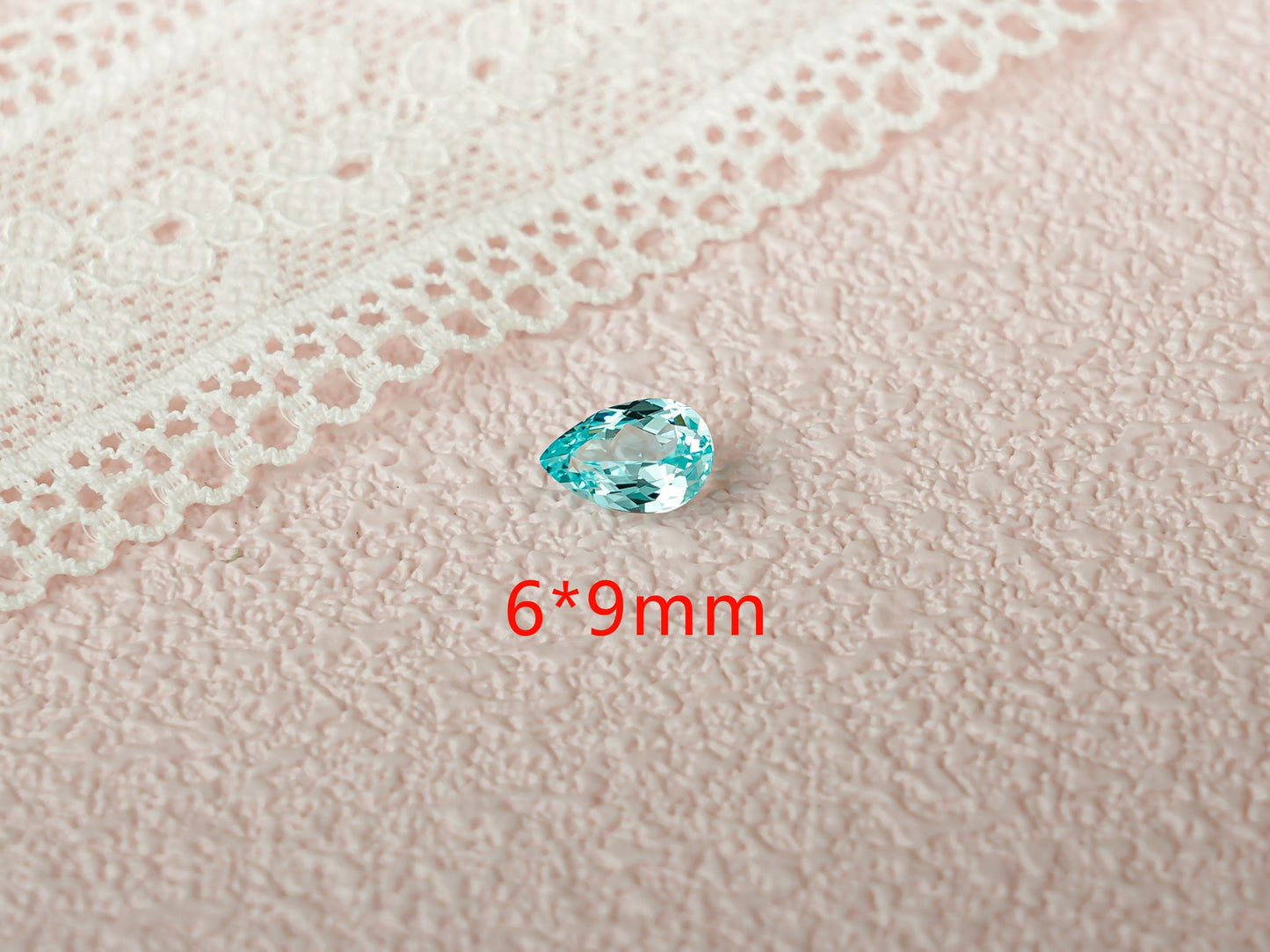 CausYou Loose Stone Lab Grown Pear Cut Light Blue Sapphire Loose Stone for Jewelry Making