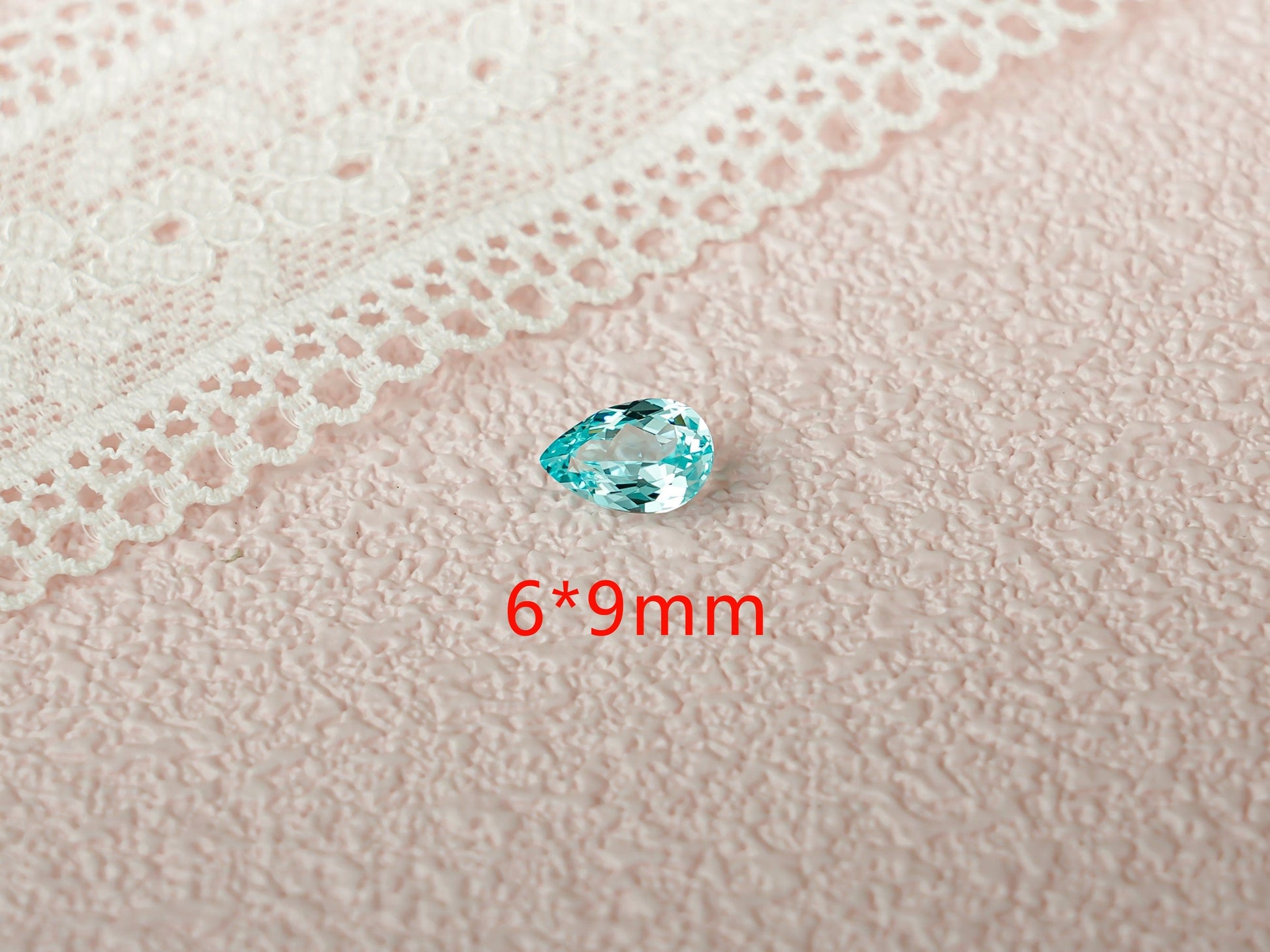 CausYou Loose Stone Lab Grown Pear Cut Light Blue Sapphire Loose Stone for Jewelry Making