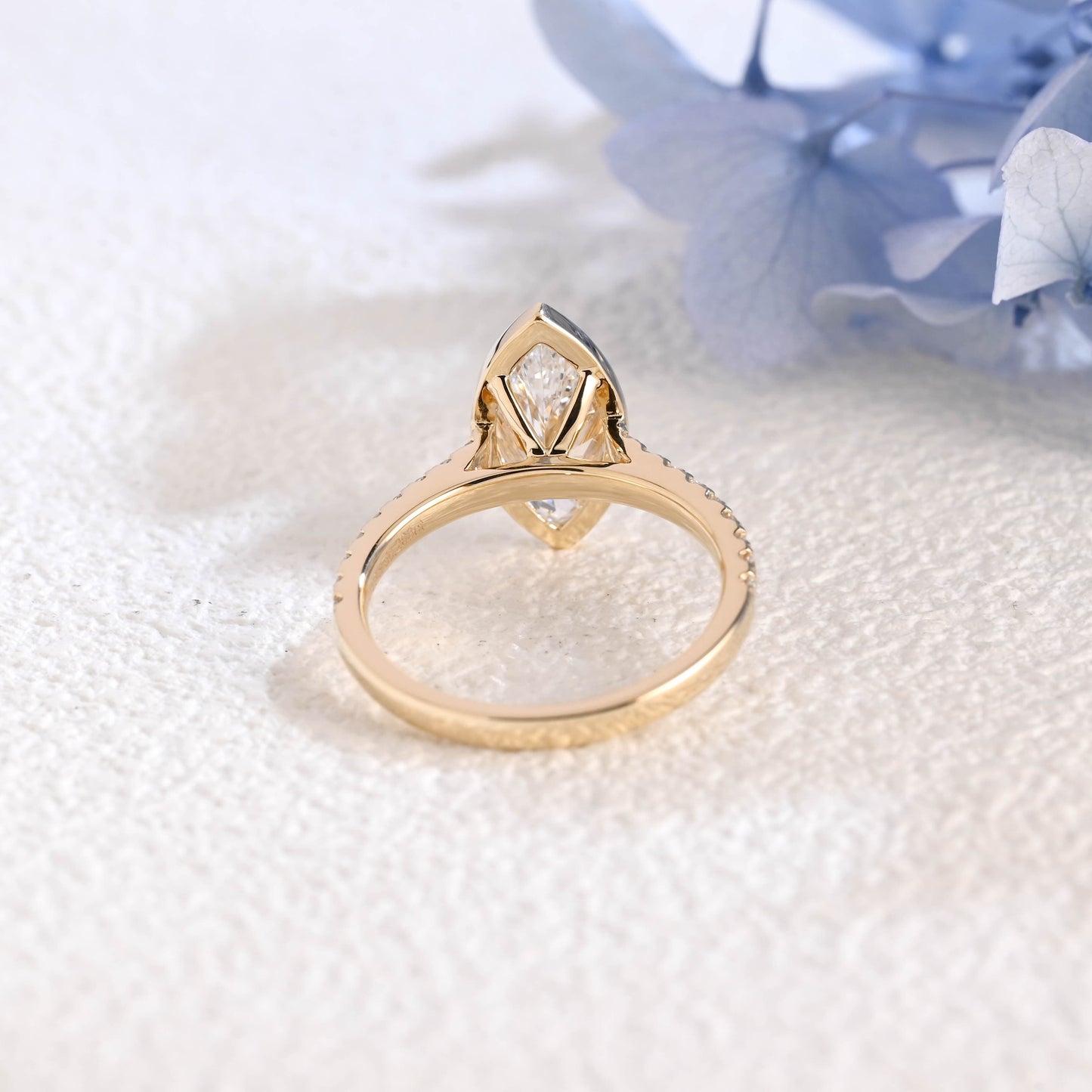 CausYou marquise cut diamond engagement ring Solid Gold Bezel Marquise Cut Lab Diamond Engagement Ring | D Color VS1 IGI Certified