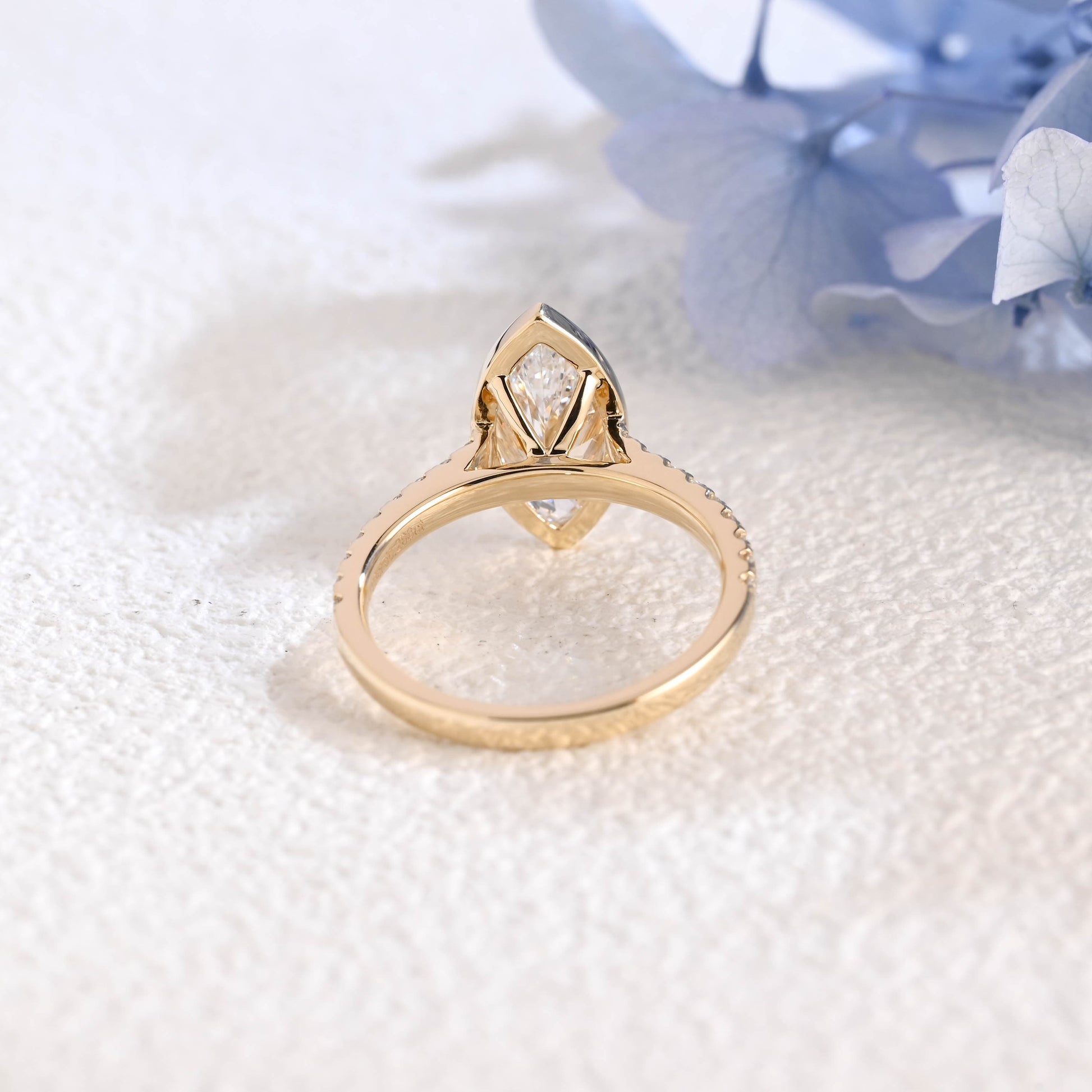 CausYou marquise cut diamond engagement ring Solid Gold Bezel Marquise Cut Lab Diamond Engagement Ring | D Color VS1 IGI Certified