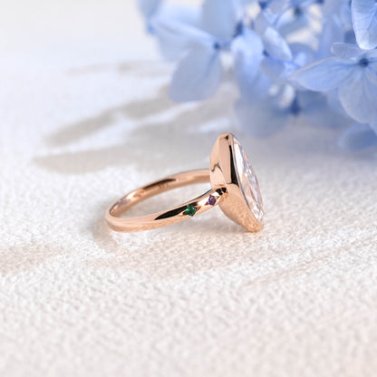 CausYou marquise cut diamond engagement ring Solid Gold Marquise Cut Lab Diamond Engagement Ring | D Color VS1 IGI Certified