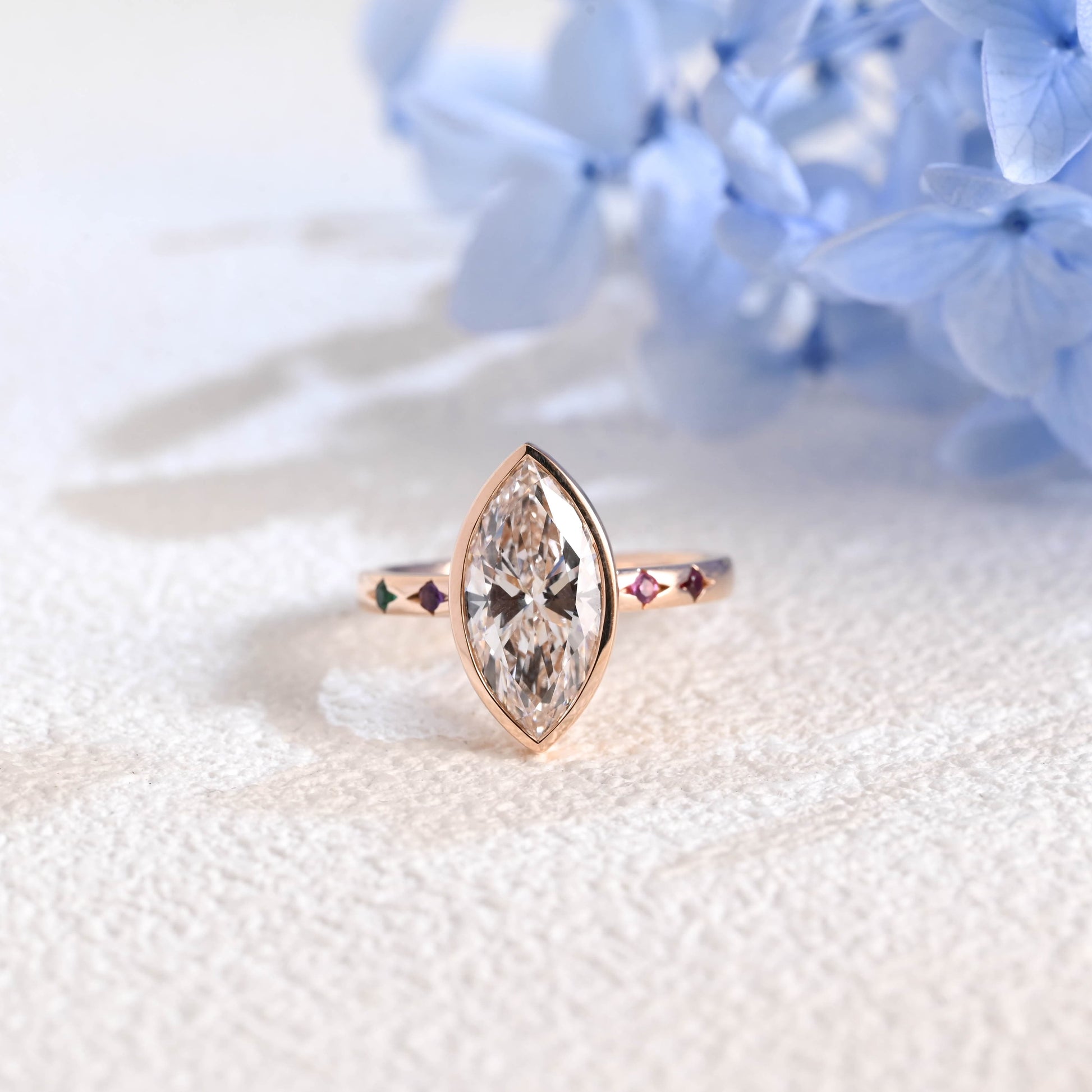 CausYou marquise cut diamond engagement ring Solid Gold Marquise Cut Lab Diamond Engagement Ring | D Color VS1 IGI Certified