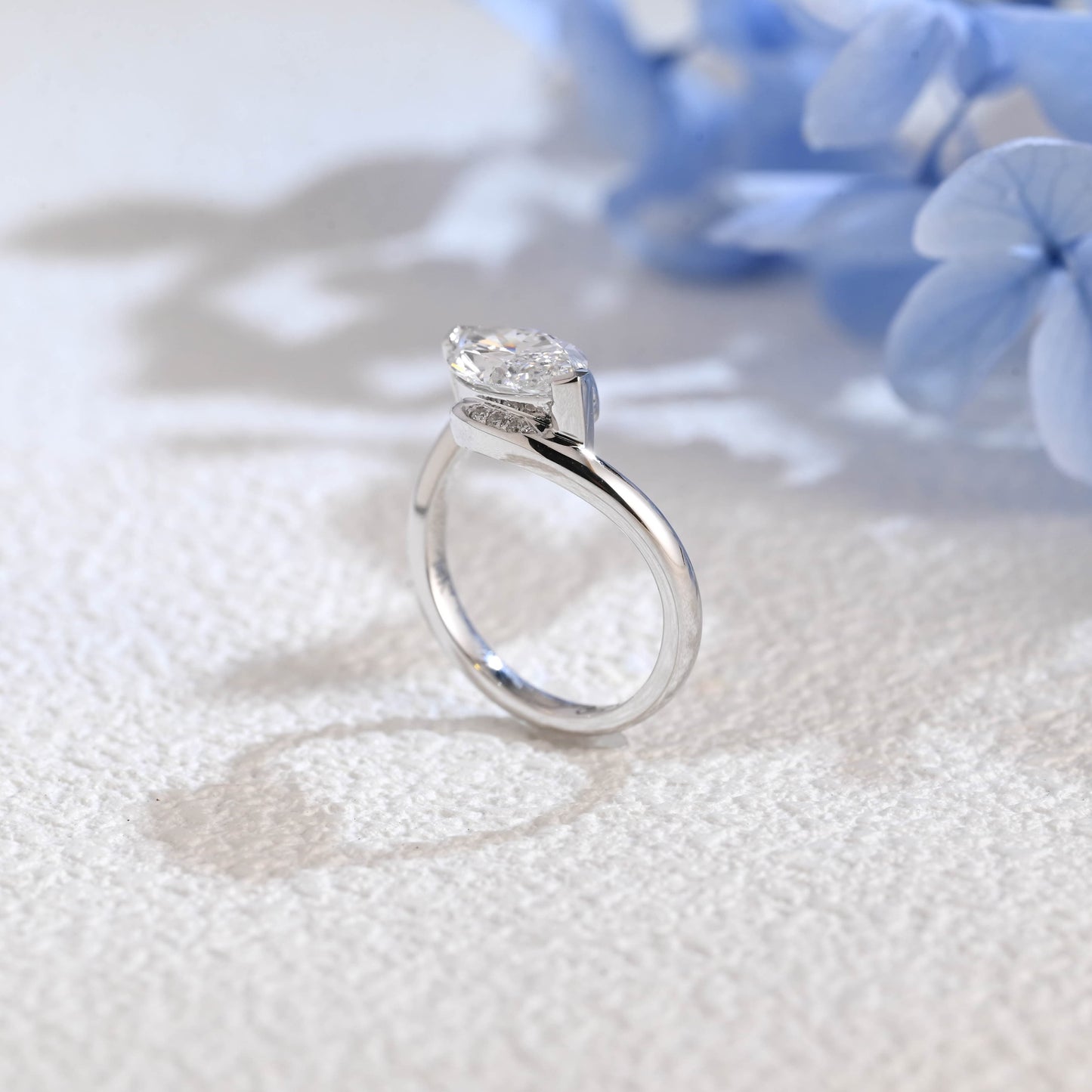 CausYou marquise cut diamond engagement ring Solid Gold Sea Wave Marquise Cut Lab Diamond Engagement Ring | D Color VS1 IGI Certified