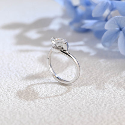 CausYou marquise cut diamond engagement ring Solid Gold Sea Wave Marquise Cut Lab Diamond Engagement Ring | D Color VS1 IGI Certified
