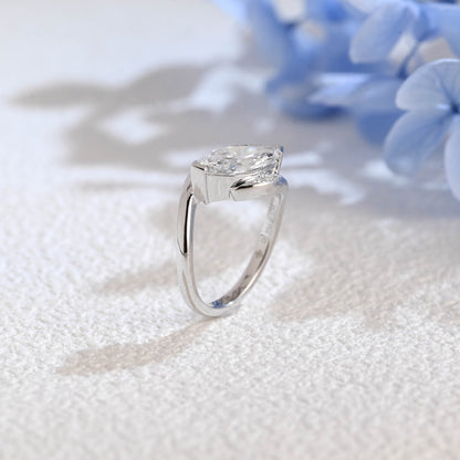 CausYou marquise cut diamond engagement ring Solid Gold Sea Wave Marquise Cut Lab Diamond Engagement Ring | D Color VS1 IGI Certified