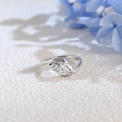 CausYou marquise cut diamond engagement ring Solid Gold Sea Wave Marquise Cut Lab Diamond Engagement Ring | D Color VS1 IGI Certified