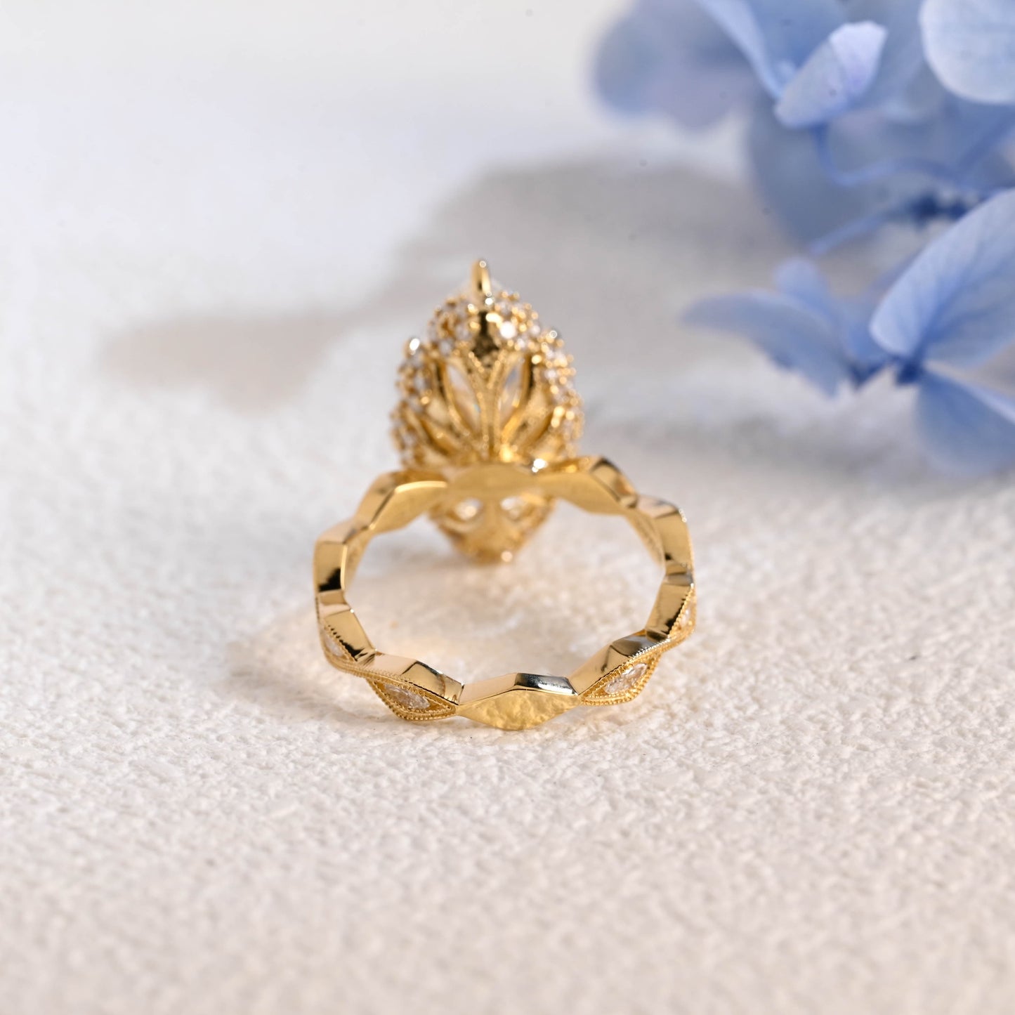 CausYou marquise cut diamond engagement ring Solid Gold Vintage Filigree Marquise Cut Lab Diamond Statement Engagement Ring | D Color VVS1 IGI Certified