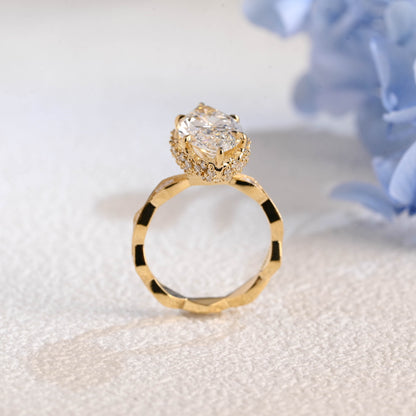 CausYou marquise cut diamond engagement ring Solid Gold Vintage Filigree Marquise Cut Lab Diamond Statement Engagement Ring | D Color VVS1 IGI Certified