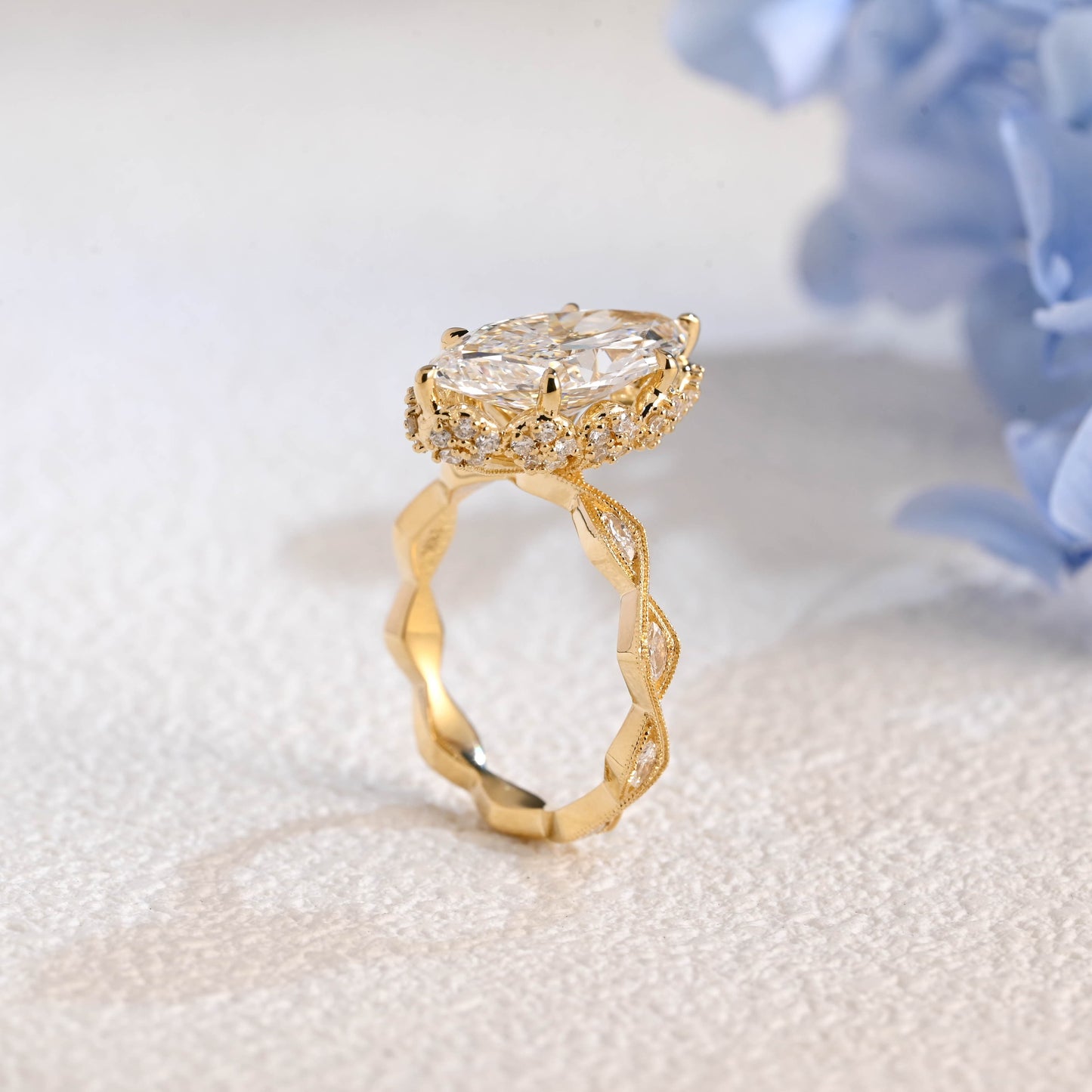 CausYou marquise cut diamond engagement ring Solid Gold Vintage Filigree Marquise Cut Lab Diamond Statement Engagement Ring | D Color VVS1 IGI Certified