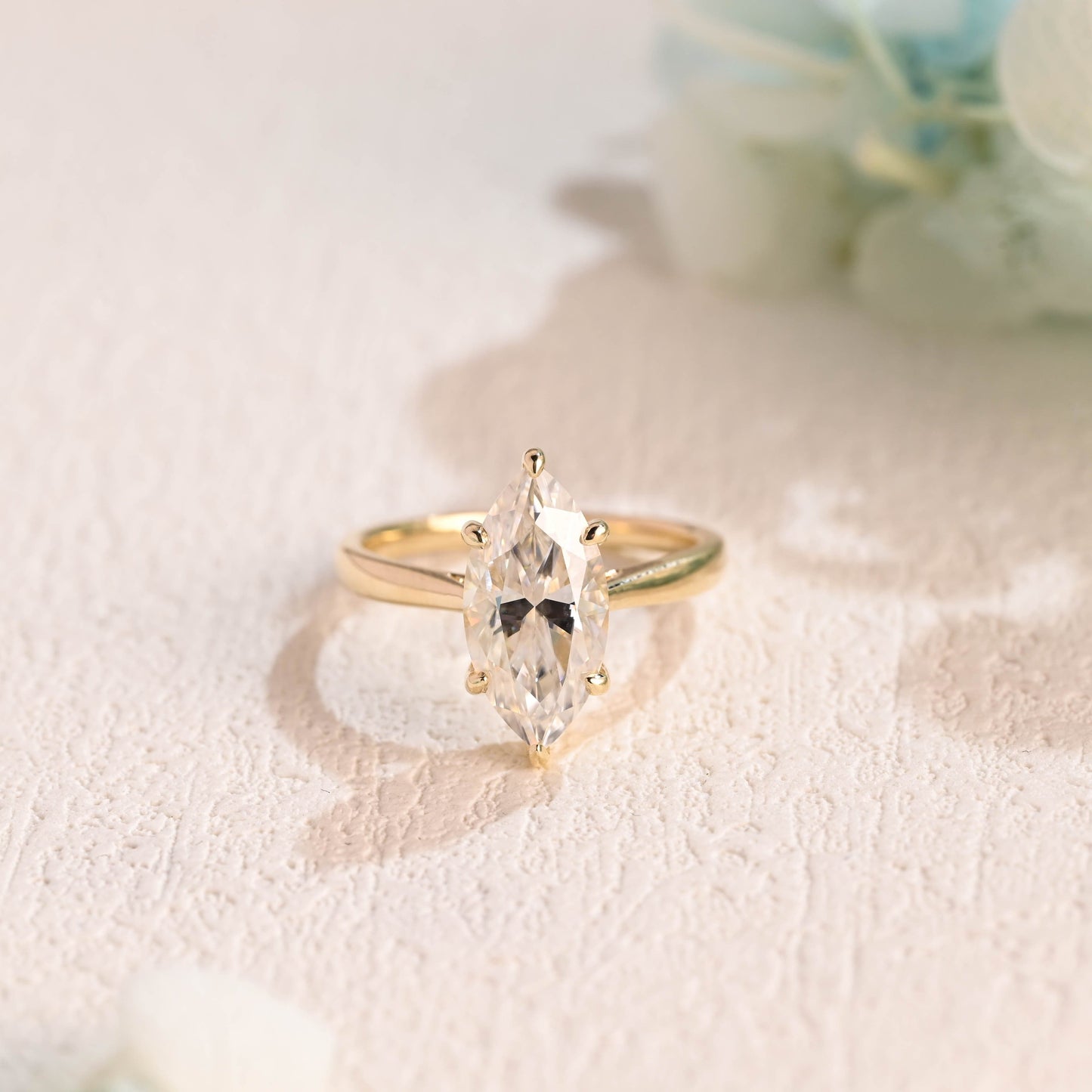 CausYou Marquise cut moissanite engagement ring CausYou Solid Gold Marquise Cut Moissanite Engagement Ring, Solitaire Marquise Cut Wedding Ring, Promise Ring, Proposal Ring, Gift for Women Wife