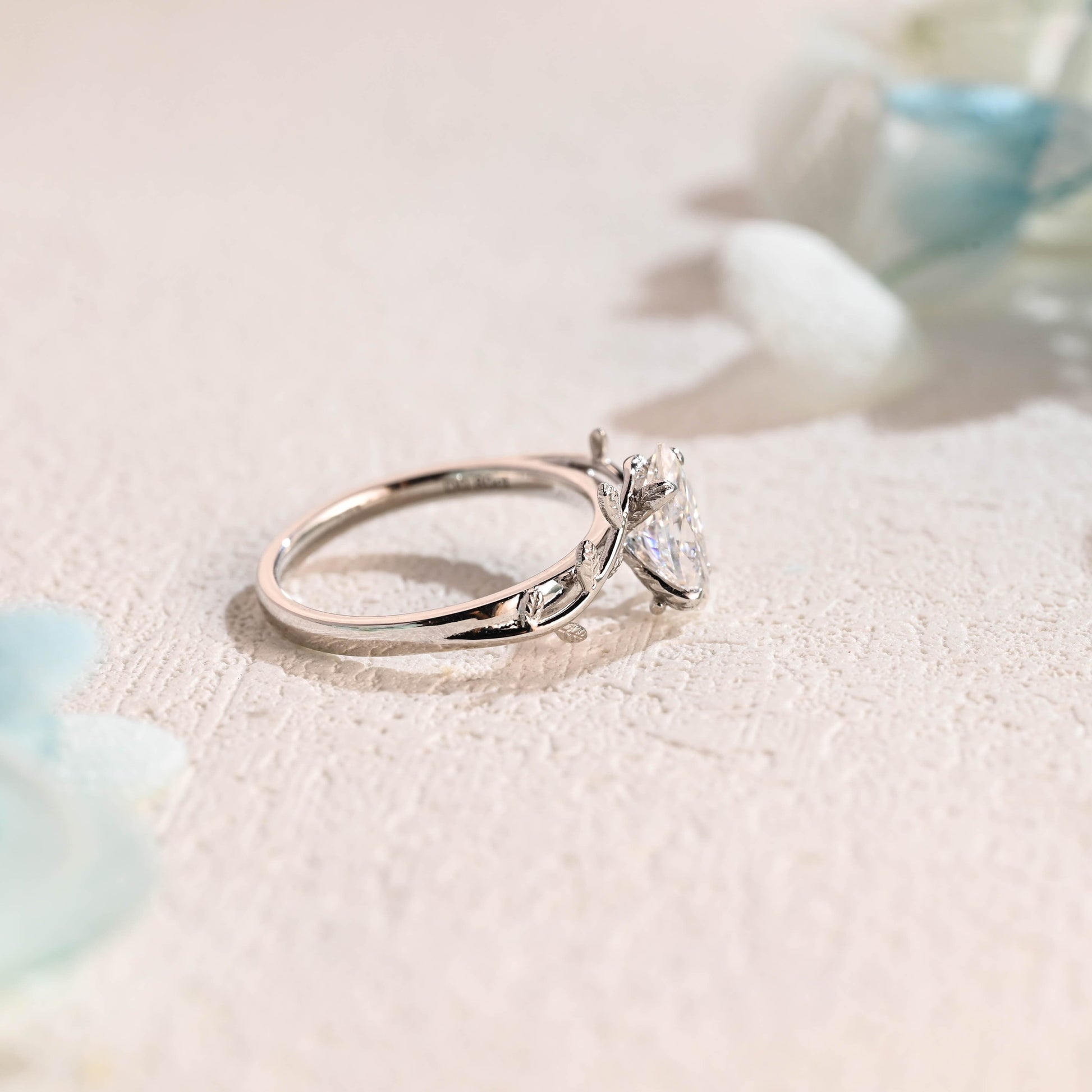 CausYou Marquise cut moissanite engagement ring CausYou Solid Gold Marquise Cut Moissanite Engagement Ring, Solitaire Vintage Promise Ring Proposal Ring, Gift for Women Wife