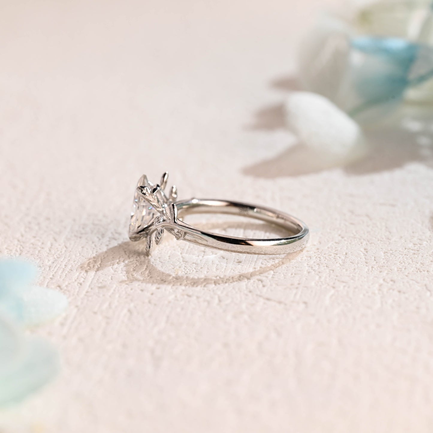 CausYou Marquise cut moissanite engagement ring CausYou Solid Gold Marquise Cut Moissanite Engagement Ring, Solitaire Vintage Promise Ring Proposal Ring, Gift for Women Wife