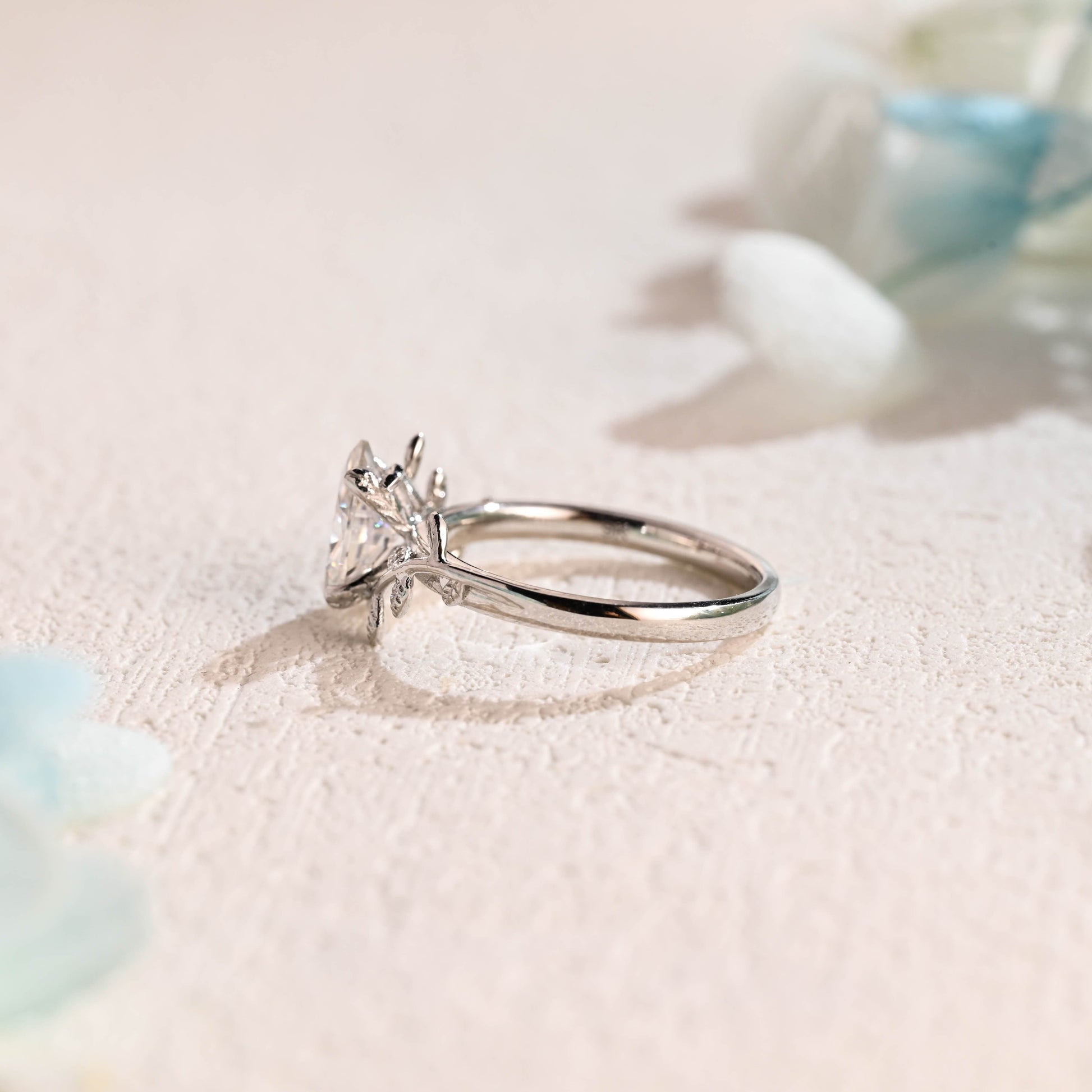 CausYou Marquise cut moissanite engagement ring CausYou Solid Gold Marquise Cut Moissanite Engagement Ring, Solitaire Vintage Promise Ring Proposal Ring, Gift for Women Wife