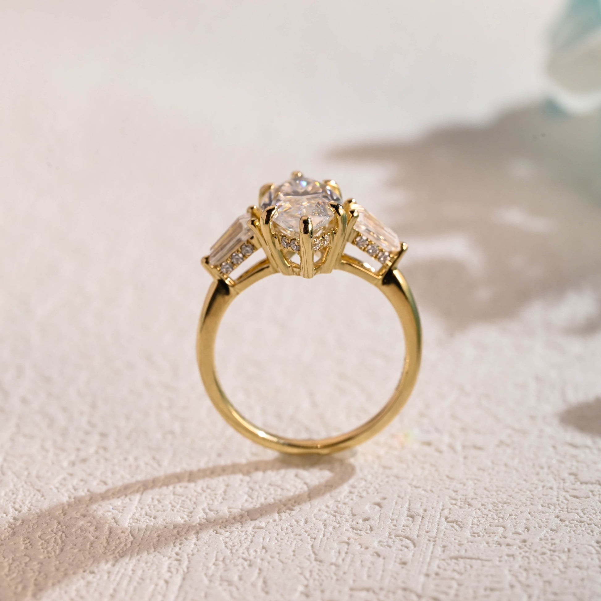 CausYou Marquise cut moissanite engagement ring CausYou Solid Gold Marquise Cut Moissanite Engagement Ring, Three Stone Promise Ring, Proposal Ring, Gift for Women Wife