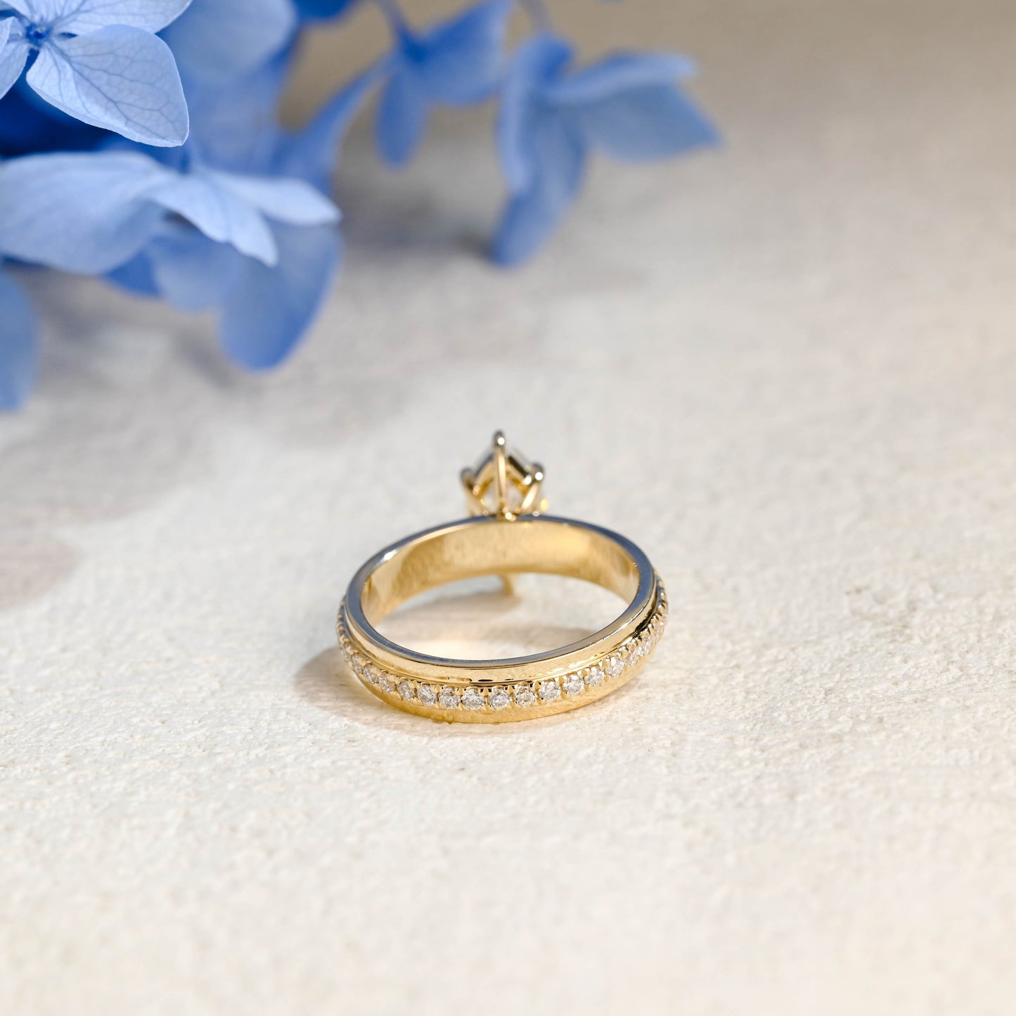 CausYou Marquise cut moissanite engagement ring Solid Gold 4mm Width Thick Marquise Cut Moissanite Engagement Ring