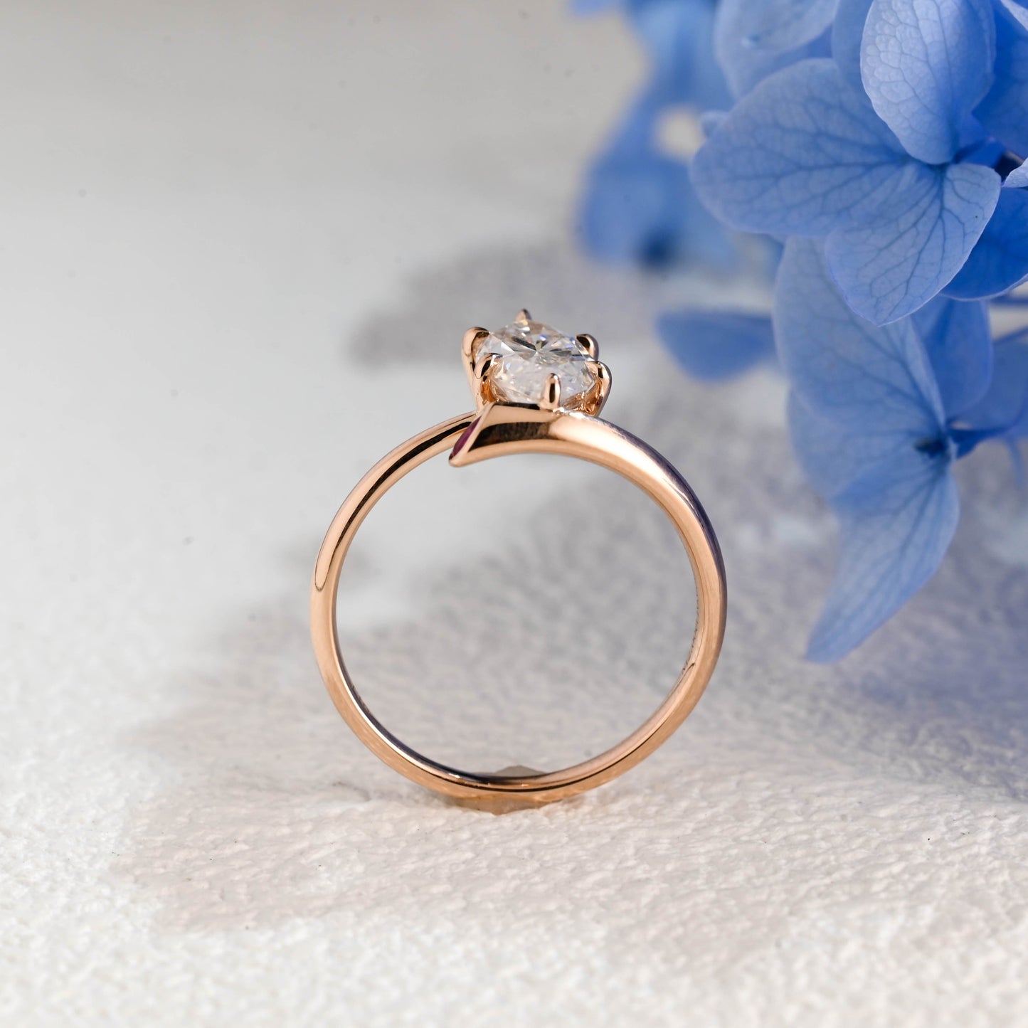 CausYou Marquise cut moissanite engagement ring Solid Gold Bypass Marquise Cut Moissanite Engagement Ring