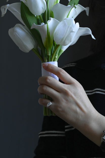 CausYou Marquise cut moissanite engagement ring Solid Gold Bypass Wave Marquise Cut Moissanite Engagement Ring