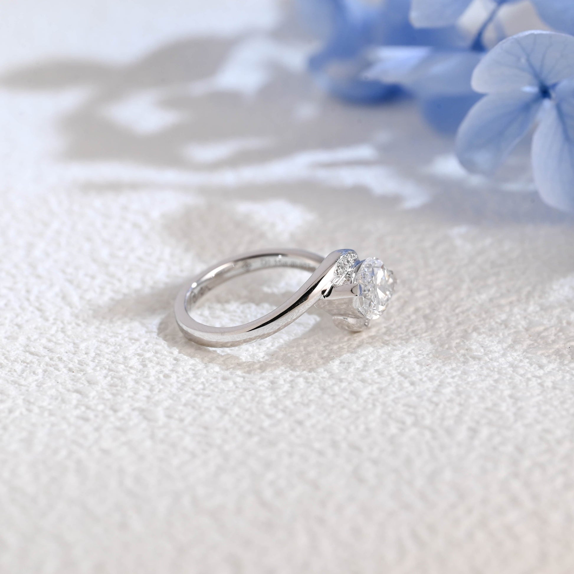 CausYou Marquise cut moissanite engagement ring Solid Gold Bypass Wave Marquise Cut Moissanite Engagement Ring