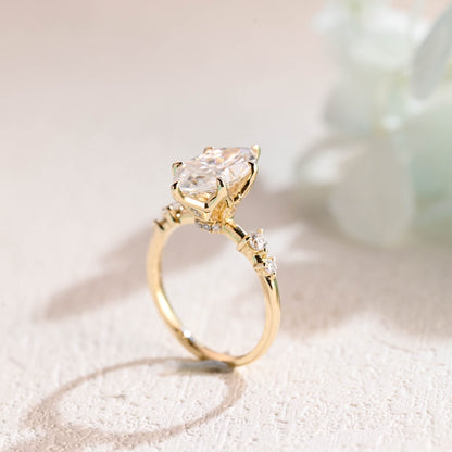 CausYou Marquise cut moissanite engagement ring Solid Gold Marquise Cut Moissanite Engagement Ring, Promise Ring, Proposal Ring, Gift for Woman, Wife