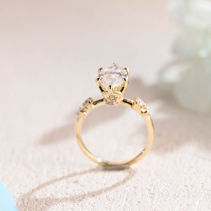 CausYou Marquise cut moissanite engagement ring Solid Gold Marquise Cut Moissanite Engagement Ring, Promise Ring, Proposal Ring, Gift for Woman, Wife