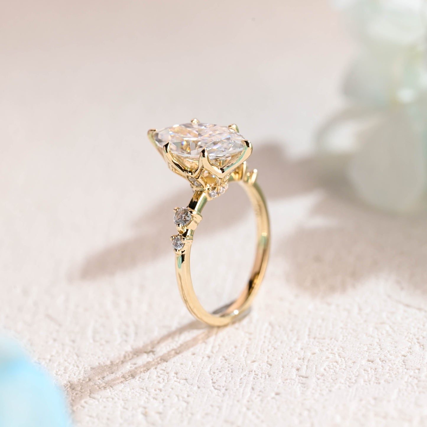 CausYou Marquise cut moissanite engagement ring Solid Gold Marquise Cut Moissanite Engagement Ring, Promise Ring, Proposal Ring, Gift for Woman, Wife