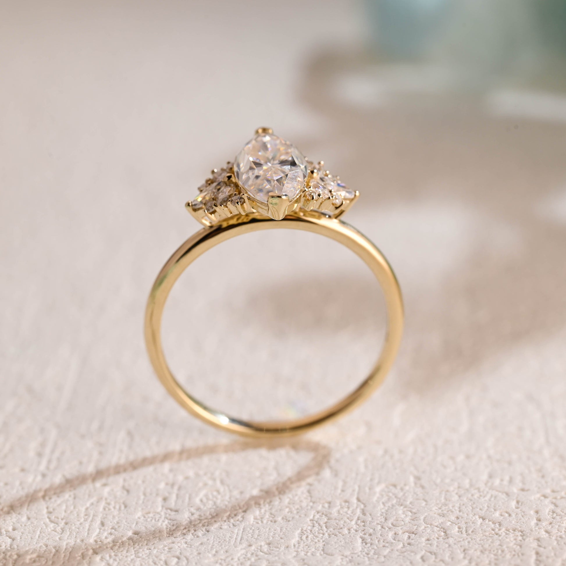 CausYou Marquise cut moissanite engagement ring Solid Gold Marquise Cut Moissanite Engagement Ring, Promise Ring, Proposal Ring, Gift for Women Wife