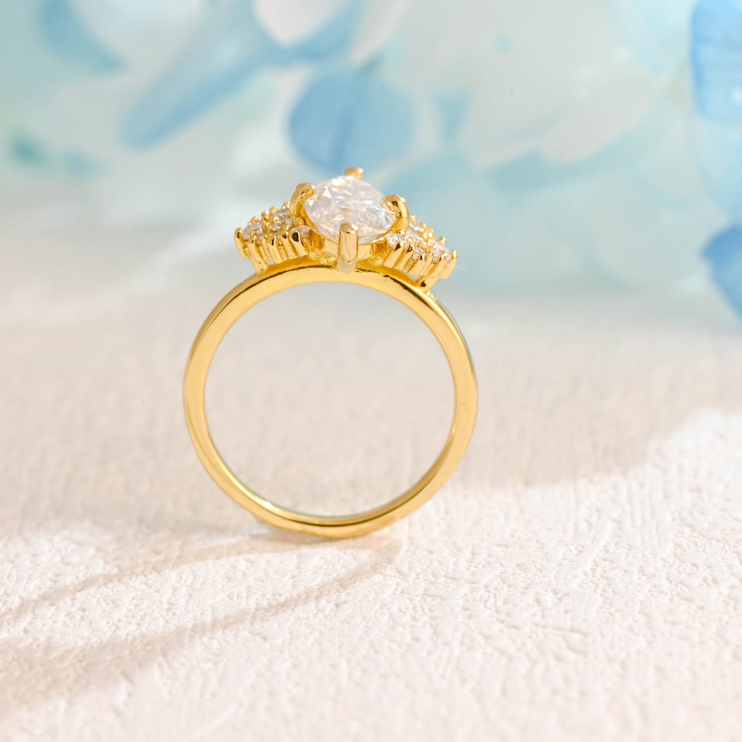 CausYou Marquise cut moissanite engagement ring Solid Gold Marquise Cut Moissanite Engagement Ring, Promise Ring, Proposal Ring, Gift for Women Wife