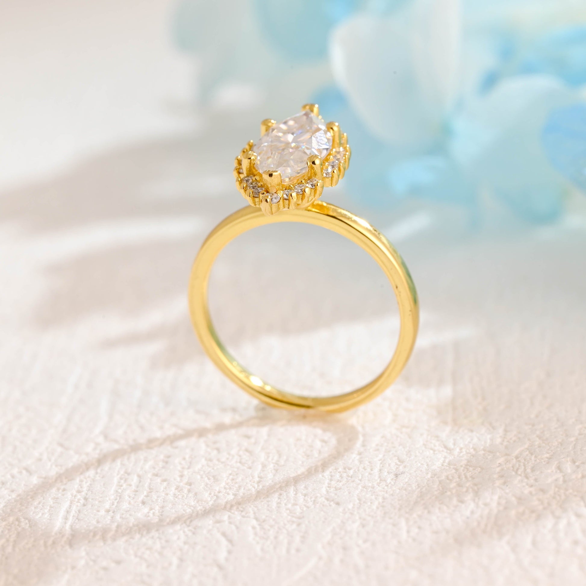 CausYou Marquise cut moissanite engagement ring Solid Gold Marquise Cut Moissanite Engagement Ring, Promise Ring, Proposal Ring, Gift for Women Wife