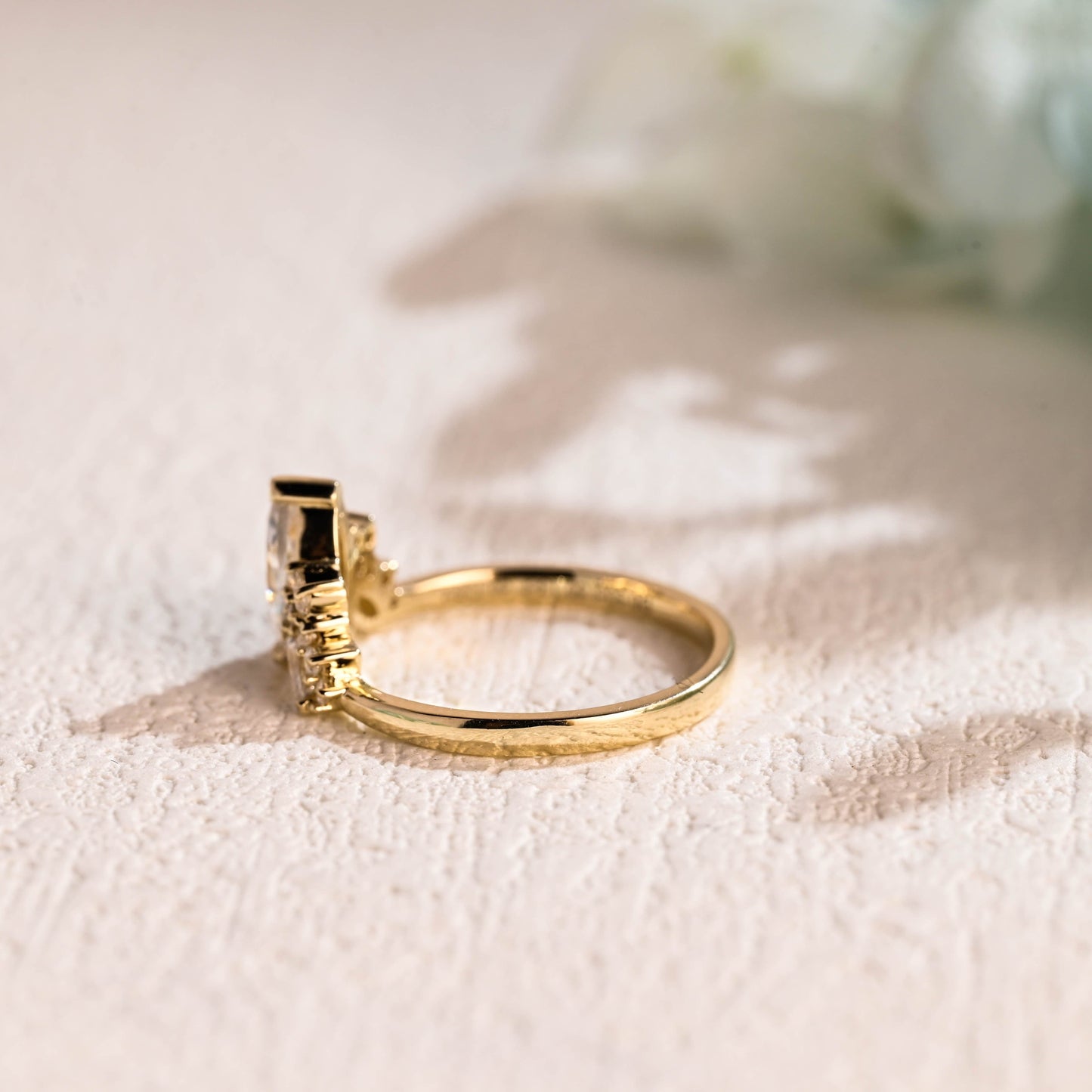 CausYou Marquise cut moissanite engagement ring Solid Gold Marquise Cut Moissanite Engagement Ring, Vintage Wedding Ring, Promise Ring Proposal Ring for Women Wife