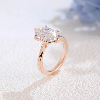 CausYou Marquise cut moissanite engagement ring Solid Gold Solitaire Dutch Marquise Cut Moissanite Engagement Ring