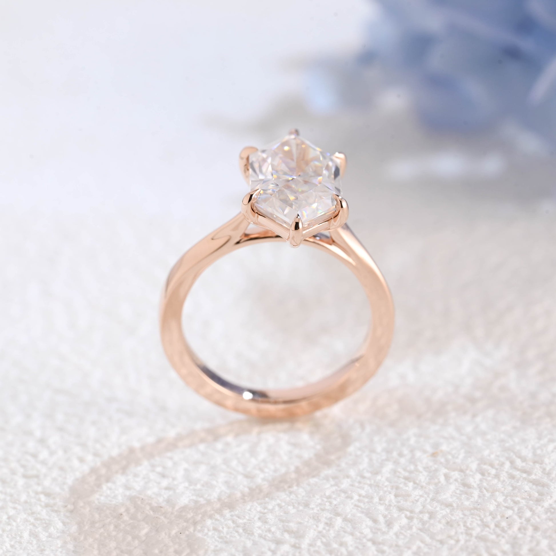 CausYou Marquise cut moissanite engagement ring Solid Gold Solitaire Dutch Marquise Cut Moissanite Engagement Ring
