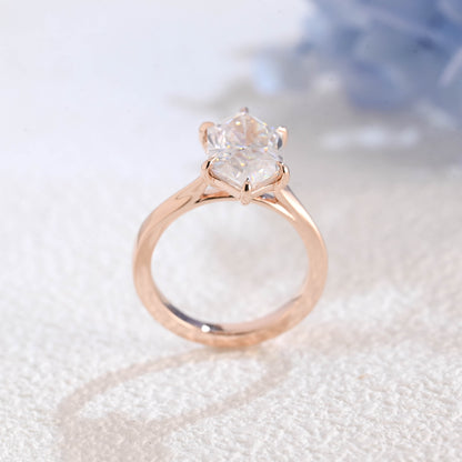 CausYou Marquise cut moissanite engagement ring Solid Gold Solitaire Dutch Marquise Cut Moissanite Engagement Ring