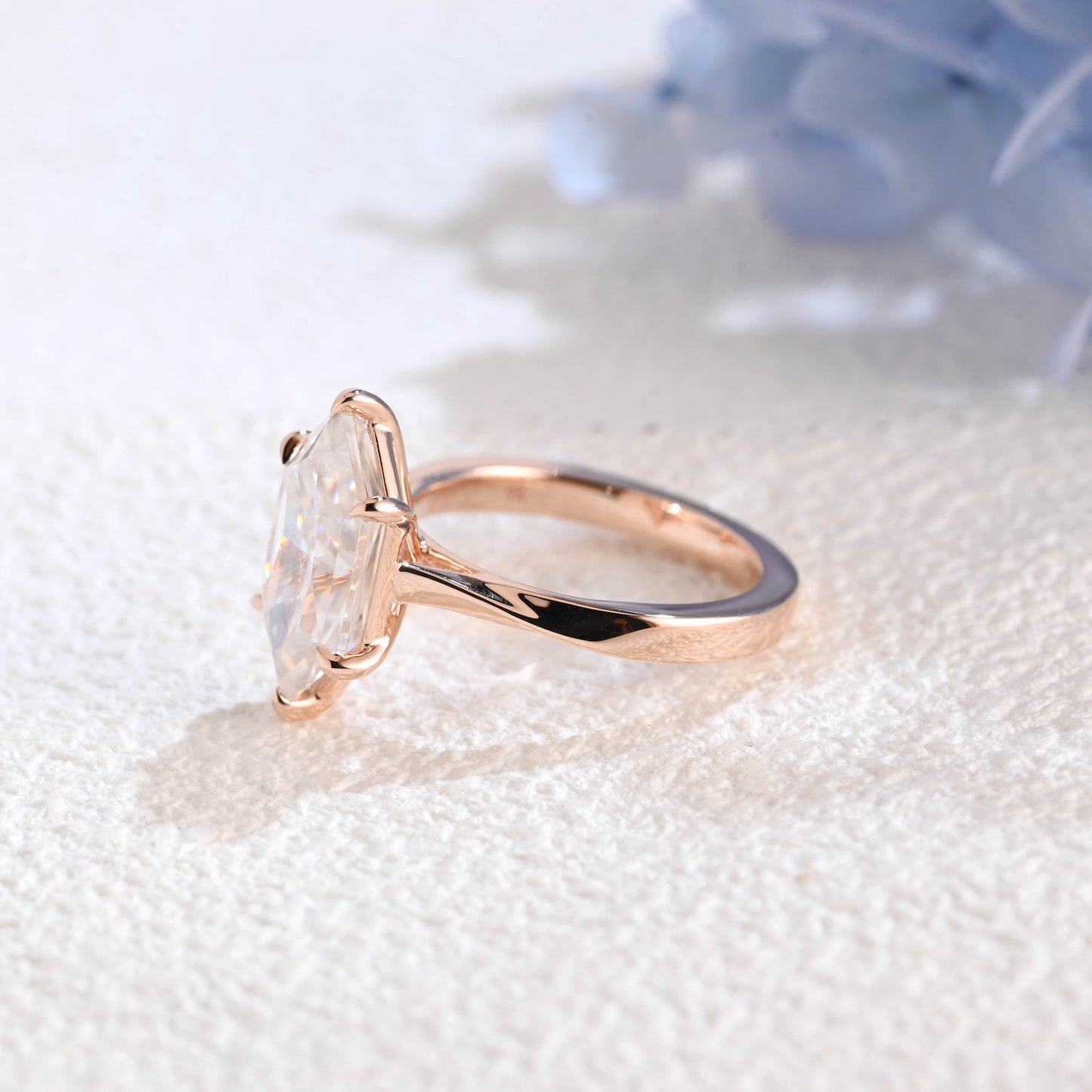CausYou Marquise cut moissanite engagement ring Solid Gold Solitaire Dutch Marquise Cut Moissanite Engagement Ring