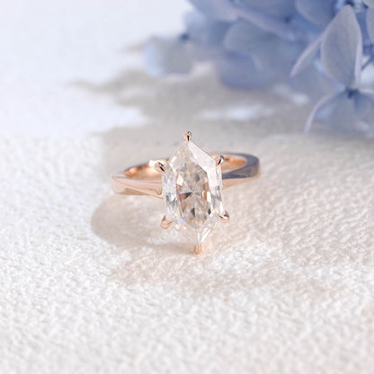 CausYou Marquise cut moissanite engagement ring Solid Gold Solitaire Dutch Marquise Cut Moissanite Engagement Ring