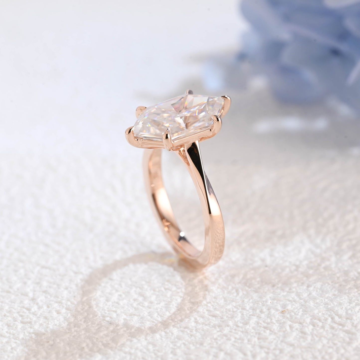CausYou Marquise cut moissanite engagement ring Solid Gold Solitaire Dutch Marquise Cut Moissanite Engagement Ring