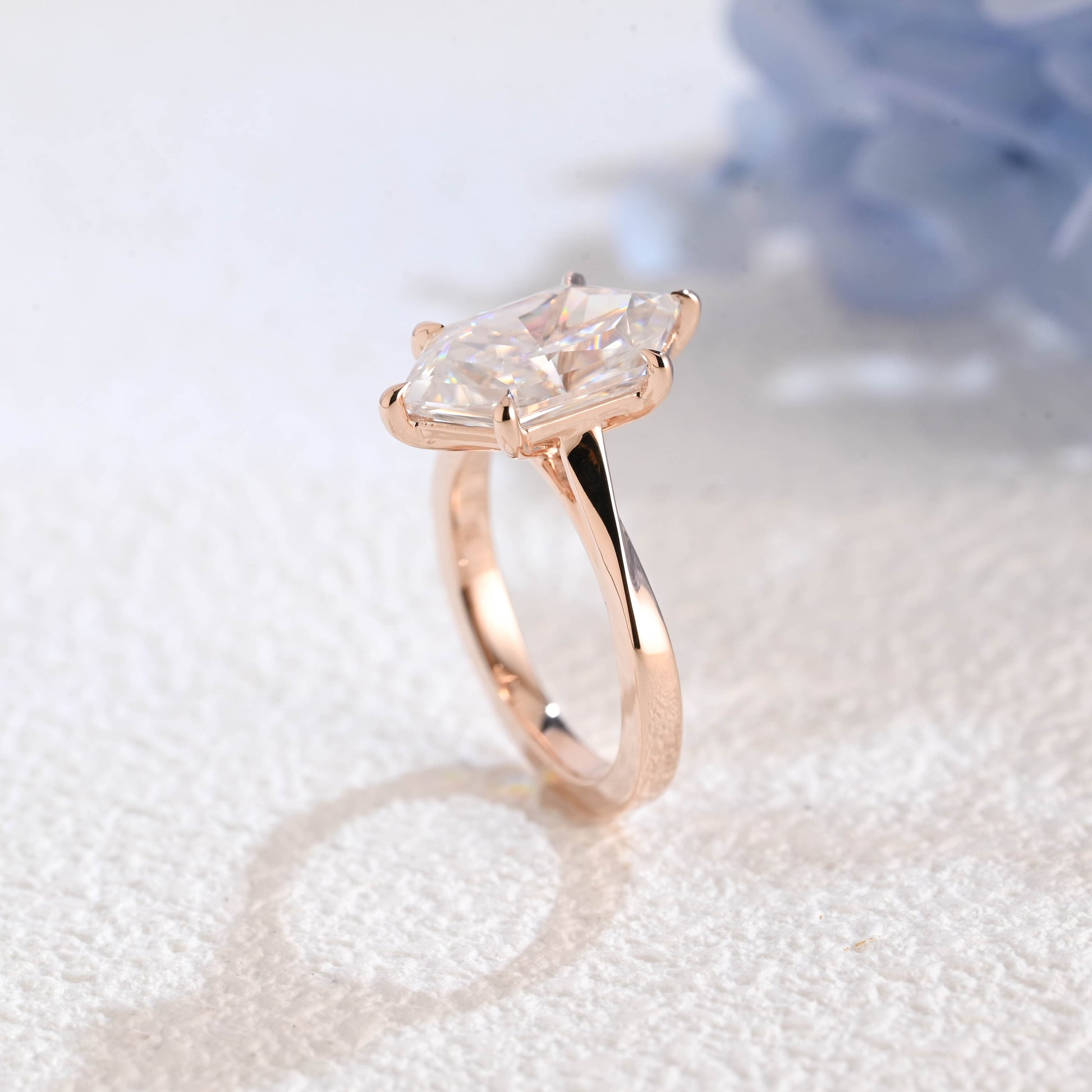 CausYou Marquise cut moissanite engagement ring Solid Gold Solitaire Dutch Marquise Cut Moissanite Engagement Ring