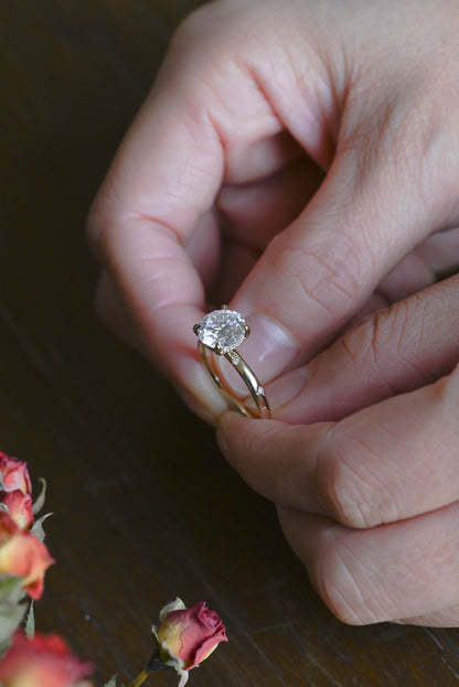 CausYou Marquise cut moissanite engagement ring Solid Gold Solitaire Hidden Halo Marquise Cut Moissanite Engagement Ring