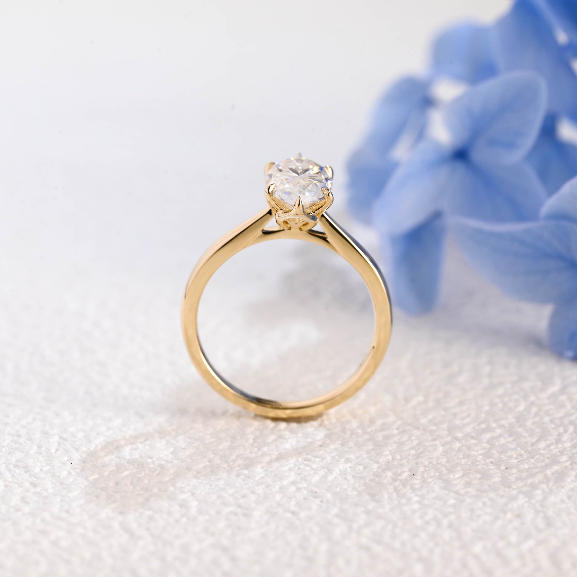 CausYou Marquise cut moissanite engagement ring Solid Gold Solitaire Tulip Setting Marquise Cut Moissanite Engagement Ring