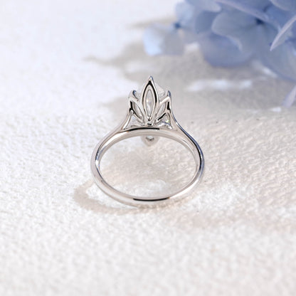 CausYou Marquise cut moissanite engagement ring Solid Gold Split Shank Tulip Style Marquise Moissanite Engagement Ring