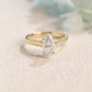 CausYou Marquise cut moissanite engagement ring Two Tone Solid Gold Marquise Cut Moissanite Engagement Ring