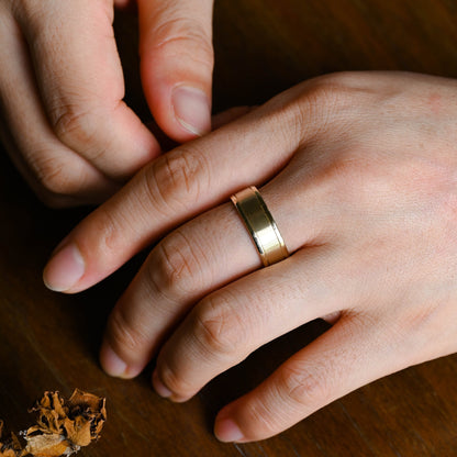 CausYou men's wedding ring CausYou Solid Gold 7mm Brushed Wedding Band