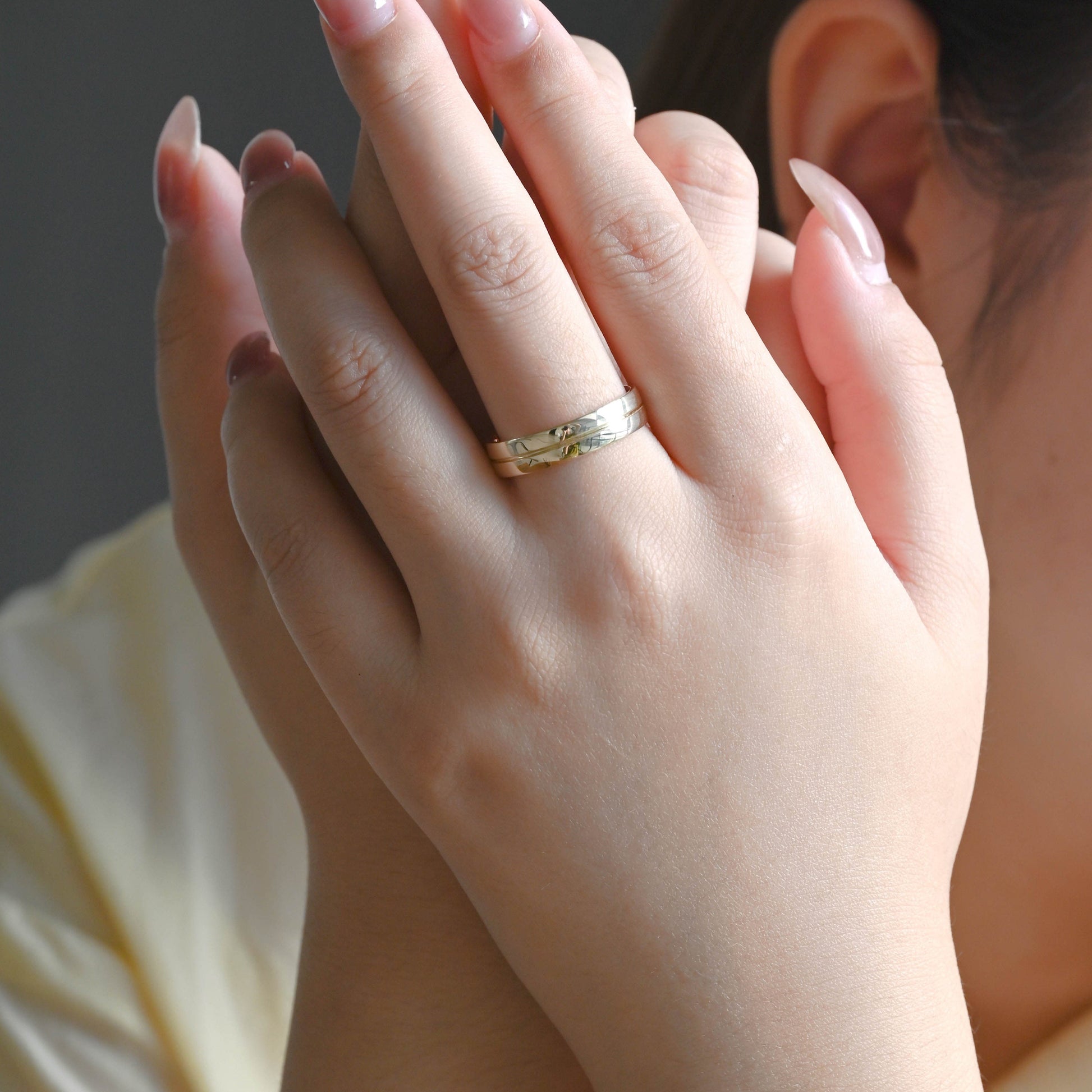 CausYou men's wedding ring Solid Gold 5mm Comfort Fit Polish Wedding Band