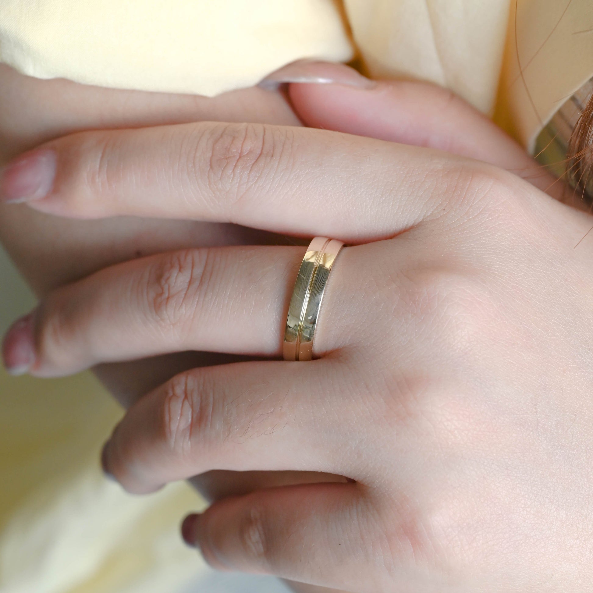 CausYou men's wedding ring Solid Gold 5mm Comfort Fit Polish Wedding Band