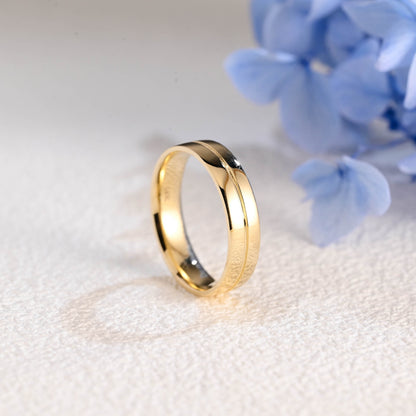 CausYou men's wedding ring Solid Gold 5mm Comfort Fit Polish Wedding Band